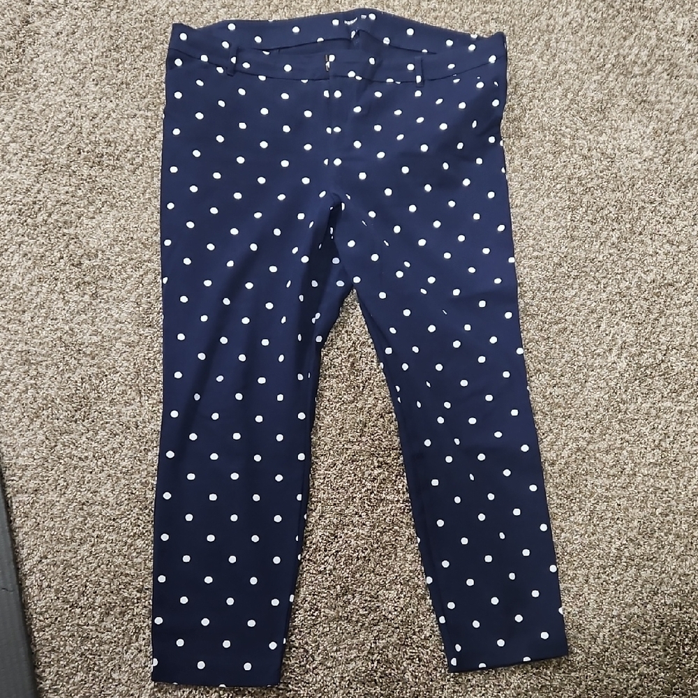 Old Navy Navy & White Polka Dot Pixie Ankle Pants